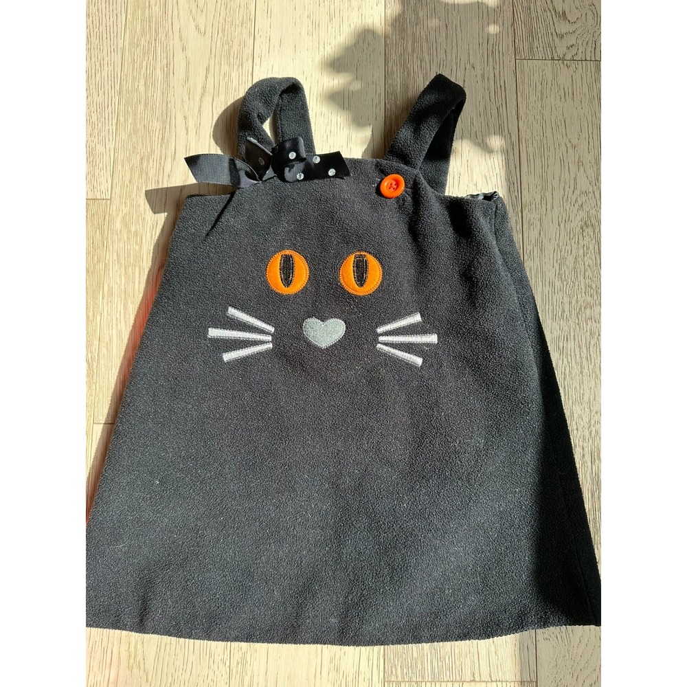 Bonnie Jean Toddler Girls Black Fleece Cat Jumper Dress Halloween 2T B23336-A